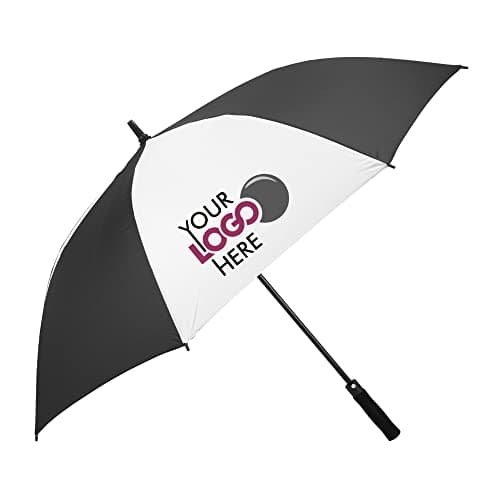 Image of Drysdale Custom Printed Golf Umbrellas Personalised with Your Logo or Photo (Black/White), Full Size