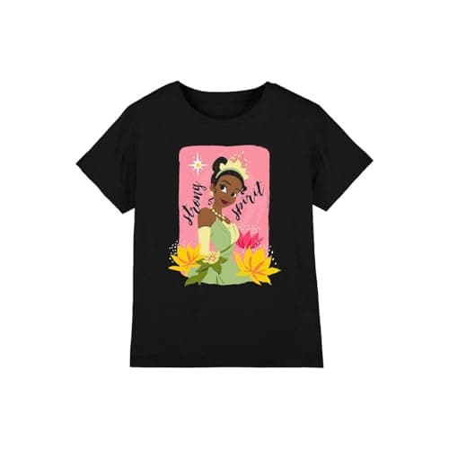 Image of The Princess And The Frog Strong Spirit with Tiana Girls T Shirt, Black, 3-4 Years