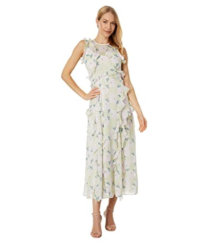 Image of Ted Baker Calinia Womens Sleeveless Waterfall Midi Dress 14 Lilac, 10