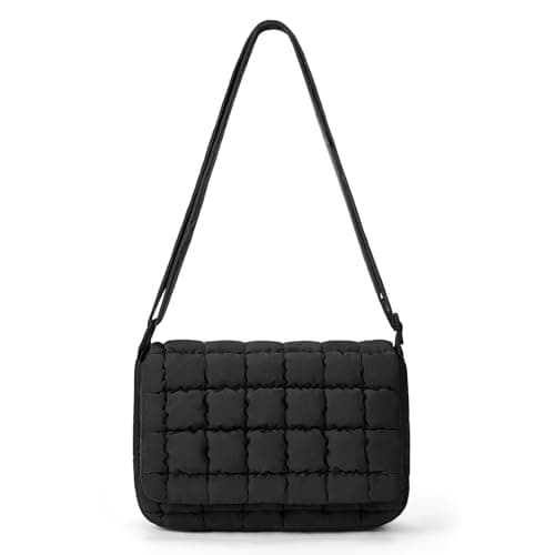 Image of HiTotes Quilted Crossbody Bag for Women Lightweight Puffer Cross body Purse Nylon Shoulder Bag with Adjustable Strap for Daily Use