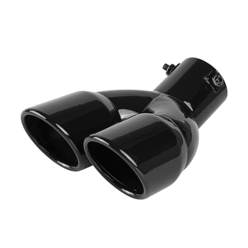 Image of Universal Carbon Fiber Car Muffler Exhaust Tip Tail Pipe Stainless Steel Rear Throat Silencer Part Rear Muffler Tip Tail(Black bent)