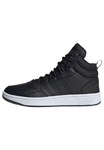 Image of adidas Men's Hoops 3.0 Mid Lifestyle Basketball Classic Fur Lining Winterized Shoes, Core Black/Core Black/Cloud White, 10 UK