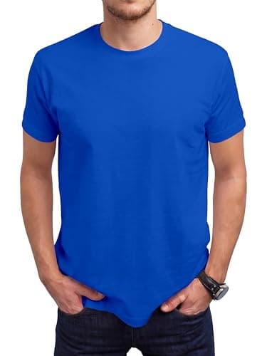 Image of Love My Fashions Men's Round Neck Short Sleeves Plain T-Shirt Royal Blue