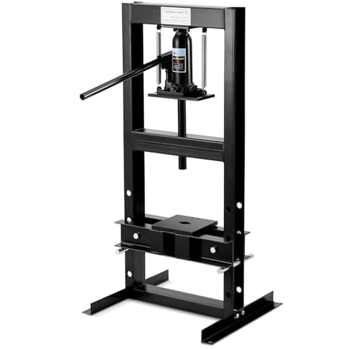 Image of 6 Ton Hydraulic Shop Press, Heavy Duty h-Frame Benchtop Press with Anti-Overpressure Relief Valve, Floor Workshop Press with Enhanced Pressure Bearing Capacity for Bending, Straightening, Garage