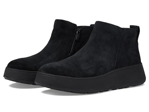 Image of Fitflop F-MODE SUEDE FLATFORM ZIP ANKLE BOOTS