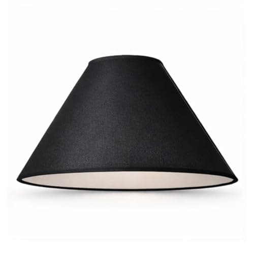 Image of 12” Black Coolie Lampshade – Cotton Fabric Light Shade for Table, Floor & Ceiling Pendant | 30cm Diameter | ES & BC Fitting | Modern Minimal Design