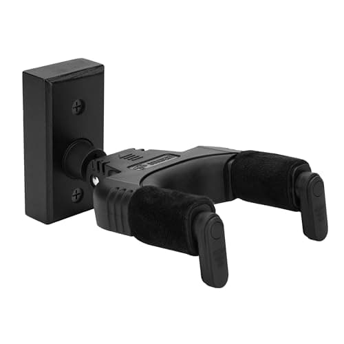 Image of Sondery Guitar Wall Mount Hanger, Auto Lock and Adjustable Hook Holder for Acoustic and Electric Guitar, Ukulele, Bass, Banjo and Mandolin, Safely Cradles Nitro-Finished and High-End Guitars