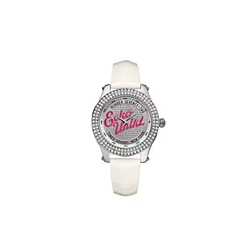 Image of Marc Ecko Ladies Watch E10038M2 with Rollie Silver Dial and White Patent Strap
