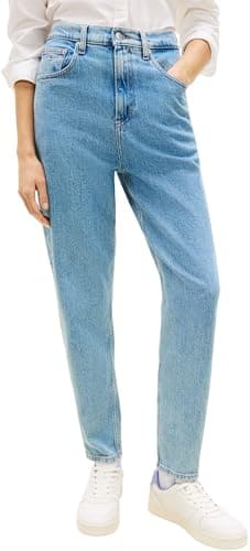 Image of Tommy Jeans Women MOM Jean UHR TPR AI4116 DW0DW21392, Denim (Denim Light), 26W / 32L