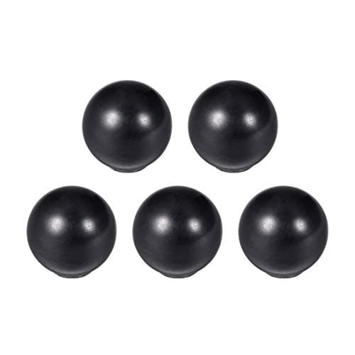 Image of sourcing map 5Pcs Thermoset Ball Knob M5 Female Threaded Machine Handle 16mm Diameter Smooth Rim Black