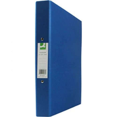 Image of Q-Connect 2 Ring 25mm Paper Over Board Blue A4 Binder (Pack of 10)