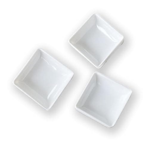 Image of Ginddy Small Bowls for Dips,10 Pcs Square Melamine Tapas Bowls Soy Sauce Dish Dip Dipping Bowls White for Snacks Sauce Condiments Side Dishes Dinner Baking Soy Sauce Vinegar Condiments
