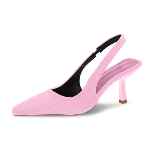 Image of Generisch 2026 Women's High Heel Comfortable Slip On Sandals for Daily Outdoor Walking Summer Spring Lightweight Breathable, pink, 8 UK