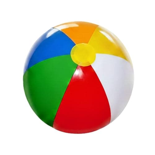 Image of 1 Pc 24 Inch Inflatable Rainbow Beach Ball, Multicolour Blow Up Pool Toy for Swimming Pool Parties, Summer Outdoor Water Games, Holiday Beach Play, Garden Fun and Pool Party Decoration