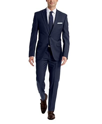 Image of Calvin Klein Men's Slim Fit Suit Separates Business Jacket, Blue Twill, 36 Short