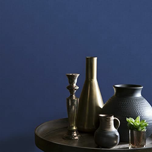 Image of SOPHIE LAURENCE Plain Linen Effect Matte Finish Textured Wallpaper Free Match (Linen Blue)