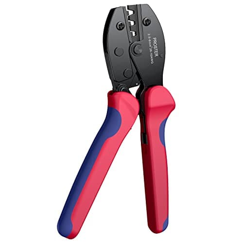 Image of Proster Solar Crimper PV Crimping Tool 26-10 AWG Ratcheting Connector for 2.5-6.0 mm² Solar Panel PV Cable Ratcheting Wire Terminal Crimping Tool with Adjustable Star Wheel