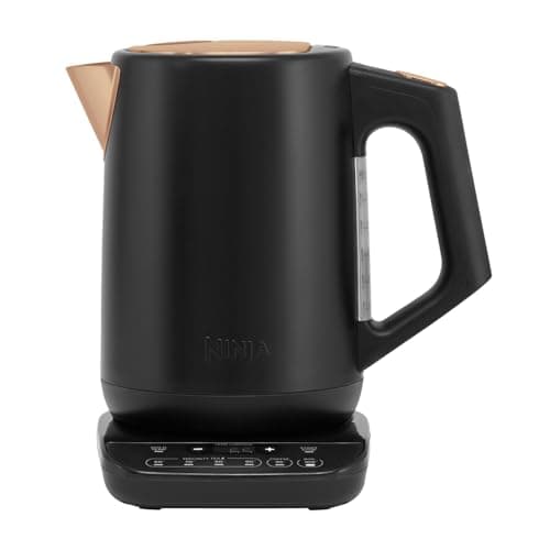 Image of Ninja Perfect Temperature Kettle, 1.7L, LED Display, Easy to Use Kettle with Rapid Boil and Temperature Control & Hold, Black & Copper, KT200UKCP
