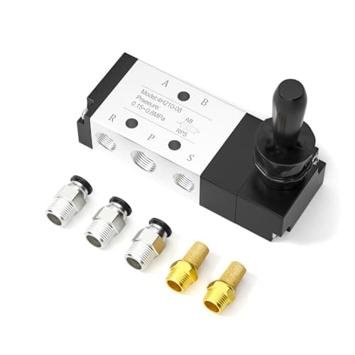 Image of luxdeng 5 Way 2 Position Push-Pull Air Valve 1/4" NPT Hand Lever Operated Control Solenoid Valve 4H210-08