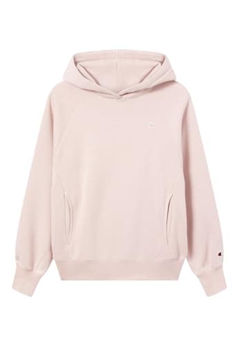 Image of CHAMPION Women's hooded fleece sweatshirt, hoodie with kangaroo pockets and embroidered logo, lifestyle everyday activewear