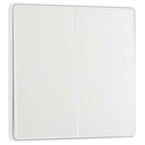 Image of BG Electrical Double Wall Light Switch, 2-Way, Edge-to-Edge Rockers, Screwless Appearance, Round Edges, Evolve, Pearlescent White, 20A, 16AX, PCDCL42EW