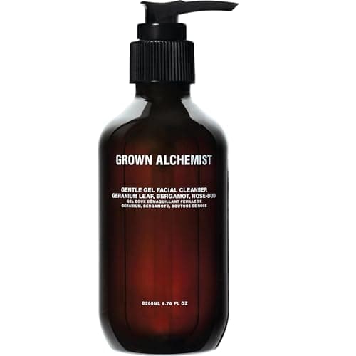 Image of Grown Alchemist Facial Cleanser, Gentle Gel Cleanser Geranium Leaf, Bergamot, Rosebud Oil Based - Face Cleanser for Dry and Sensitive Skin Types, Natural Hydrating Face Wash, Reduces Acne - 200 ml