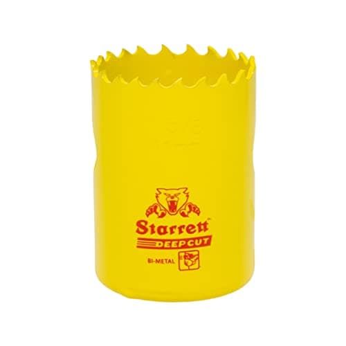 Image of Starrett Deep Cut Hole Saw - DCH0158 Heavy Duty Bi-Metal with Extra Cobalt HSS Teeth - For Metals Wood Cast Iron Fibreglass Plastic Materials - 41mm