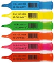 Image of Q CONNECT HIGHLIGHT - ASSORTED 4PK / STATIONERY MARKERS/PENS OFFICE CONSUMABLES, 1 PIECE PACK - KF01116