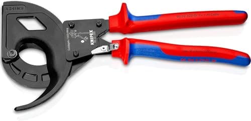 Image of KNIPEX Cable Cutter (Ratchet Principle, 3-Stage) in Blister Black Lacquered with Multi-Component Handles 320 mm, 95 32 320