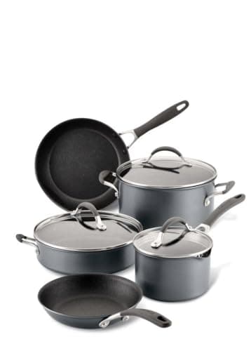 Image of Circulon Scratch Defense Induction Hob Pan Set of 5 - Pots and Pans Sets Non Stick with Extreme Non Stick, Dishwasher & Oven Safe Cookware, Graphite Pewter Finish