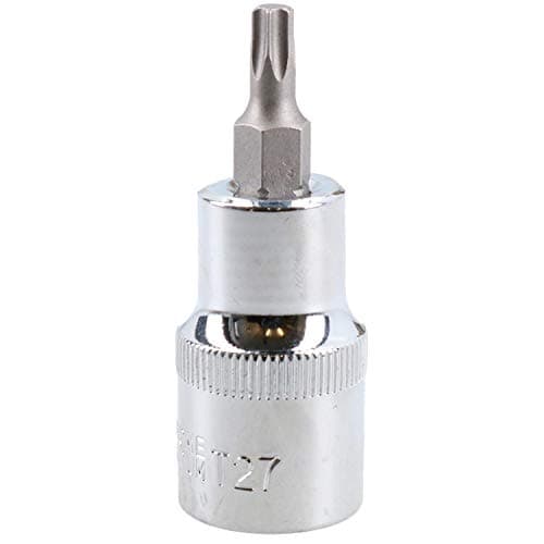 Image of T27 Male Torx Bit Star Socket 1/2" Drive Standard Internal Chrome Vanadium Steel