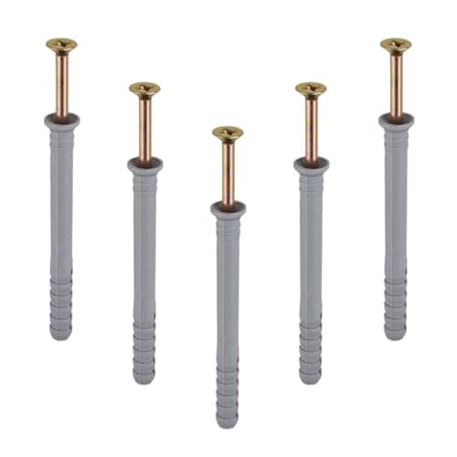 Image of [FIXINGS DIRECT] Power Guard Nylon Hammer Screws | Frame Fixing With Wall Plug Countersunk Head Screw Suitable For Concrete & Masonry | Nylon Screws Zinc Plated Wall Plug Fixings (M8 x 100mm (100))