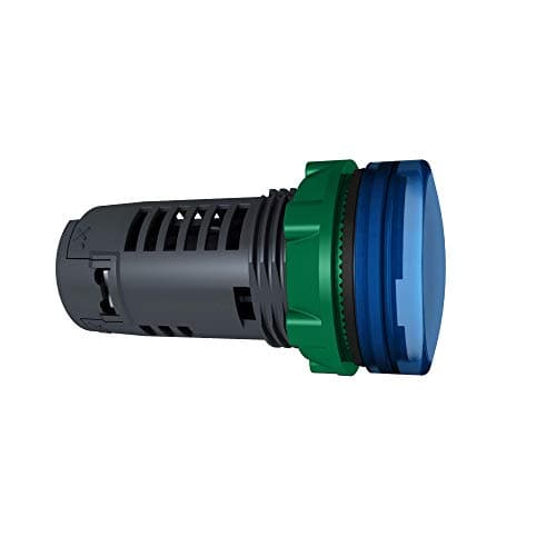 Image of Schneider Electric Harmony XB5 - Monolithic Pilot Indicator Light, Plastic, Plain Lens, Integral LED, Industrial Control, 22 mm Mount, 24 V AC/DC, XB5EVB6, Blue