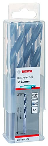 Image of Bosch Professional 5-piece PointTeQ HSS Twist Drill Bit (for Metal, 11 x 94 x 142 mm, Drill Driver Accessories)