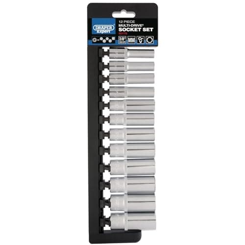 Image of Draper 50176 Square Drive Expert Multi-Drive Deep Socket 12 Pieces Set, 3/8" Length