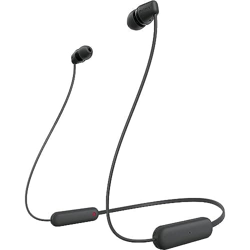 Image of Sony WI C100 Wireless Bluetooth In-Ear Earphones with Built-in Microphone - Black, Size S
