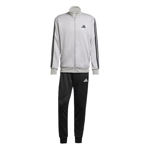 Image of adidas Men's 3 STRIPES FRENCH TERRY TRACKSUITS, medium grey heather/mgh solid grey, M