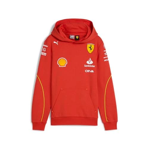 Image of PUMA Scuderia Ferrari Kids 2024 Team Hoodie Burnt Red - Size: 5/6 Years