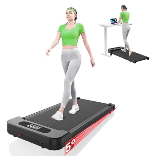Image of Walking Pad with Incline, Treadmills for Home, 2.5HP Portable Electric Under Desk Treadmill with LED Display & Remote, Adjustable Speed, No Assembly