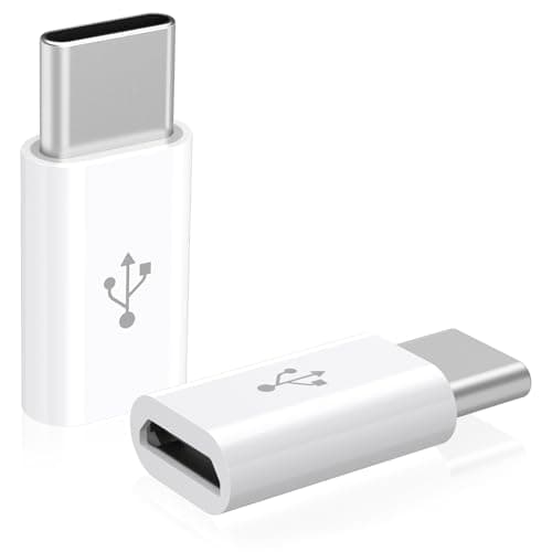 Image of Micro USB to USB C Adapter 2 Pack,Usb Type C Male to Micro Usb Female Adapter usb C Adaptor Compatible with Samsung Galaxy,Huawei,Type-C Phones,Tablets and More (White)