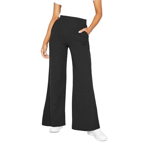 Image of PixieGirl Petite Black Stretch Scuba Wide Leg Trousers Petite