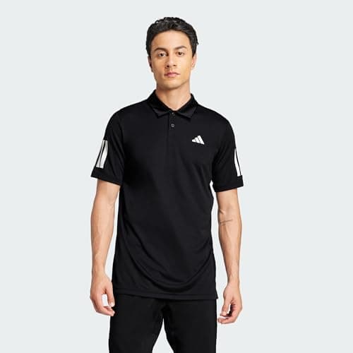 Image of adidas Men's Club Tennis 3-Stripes Polo Shirt, Black, L