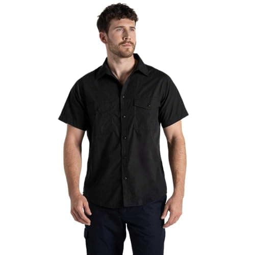 Image of Craghoppers Mens Expert Kiwi Short Sleeved Shirt Black L