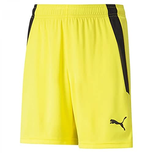 Image of PUMA Unisex Kids Teamliga Shorts Jr 1730973031, Fluo Yellow-puma Black, 152 UK