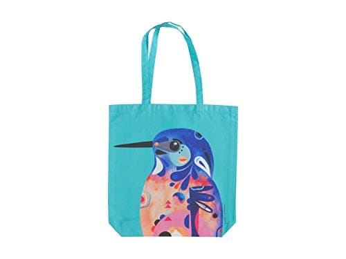Image of Maxwell & Williams Pete Cromer Large Tote Bag, Azure Kingfisher Print, 1% Cotton, 42 x 41 cm