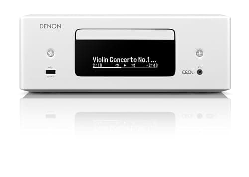 Image of Denon RCD-N12DAB Compact System, HiFi Amplifier, CD Player, Internet Radio, Music Streaming, HEOS Multiroom, Bluetooth and WiFi, AirPlay 2, Alexa Compatible, 2 Optical TV Inputs, DAB+ Radio