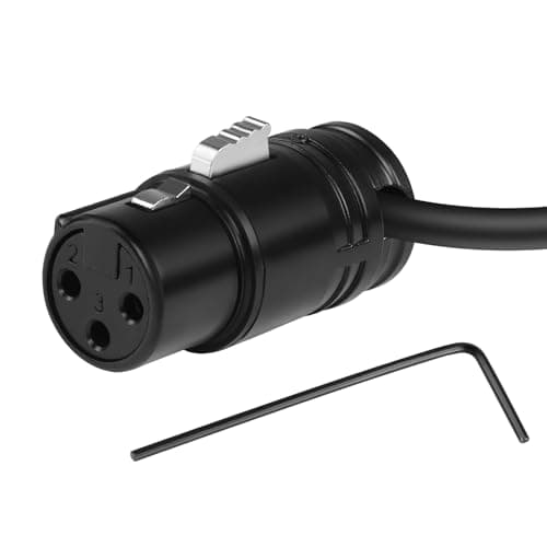 Image of QIANRENON Compact XLR Microphone Connector Solder Socket 3Pin Female Audio Adapter Adjustable 90° Right Angle Plug for DIY Thin Cable Connection, Includes 0.9mm Spanner