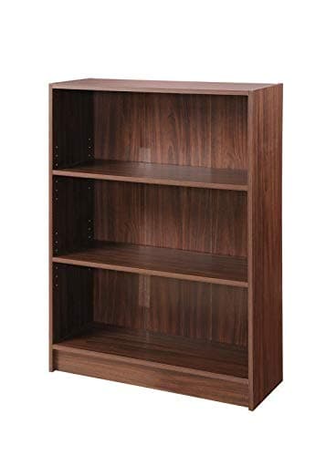 Image of Timber Art Design Bookcase Storage Wall Mount Low Wide Storage Organiser Display Shelving Walnut Effect for Living Room Home Office Study Furniture (80 x 106 x 30 cm, Brown)
