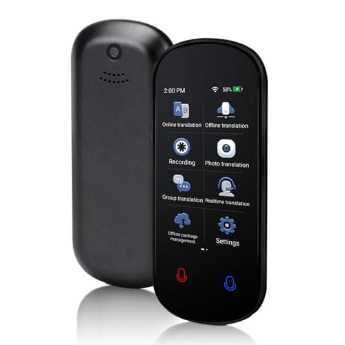 Image of Language Translator Device, Portable Two-Way Real-Time Translator,138 Languages Supported,Device for Voice/Text/Offline/Photo Translation and Chatgpt with 3” HD Inch Touch Screen for Travel Business