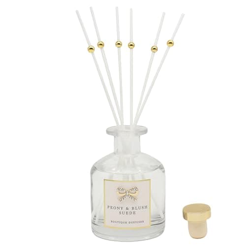 Image of Lesser & Pavey Desire Aroma Peony Blush & Suede Diffuser 200ml For Home & Office | Long-Lasting Reed Diffuser With Sticks | Elegant Aromatherapy Air Freshener Gift For Women & Men